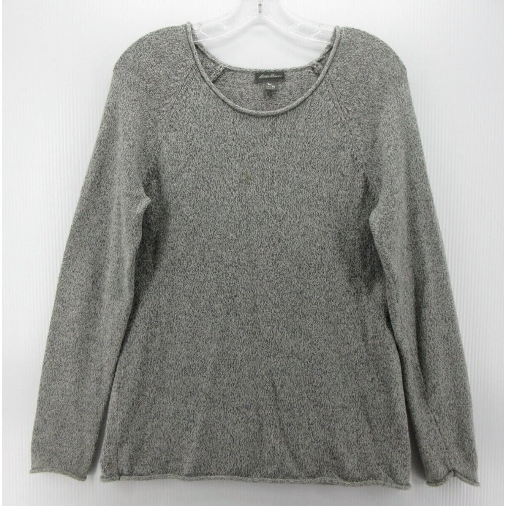 Eddie Bauer Sweater Medium Tall Roll Neck Pullover Heathered Knit *